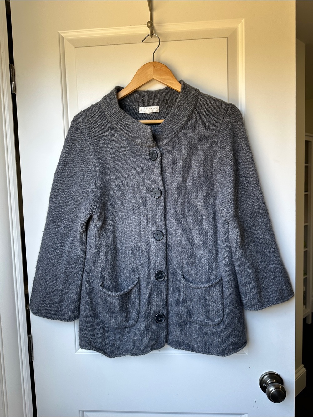 Vintage Grey Knit Wool Cardigan